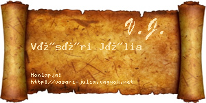 Vásári Júlia névjegykártya