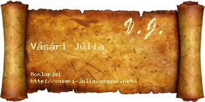 Vásári Júlia névjegykártya
